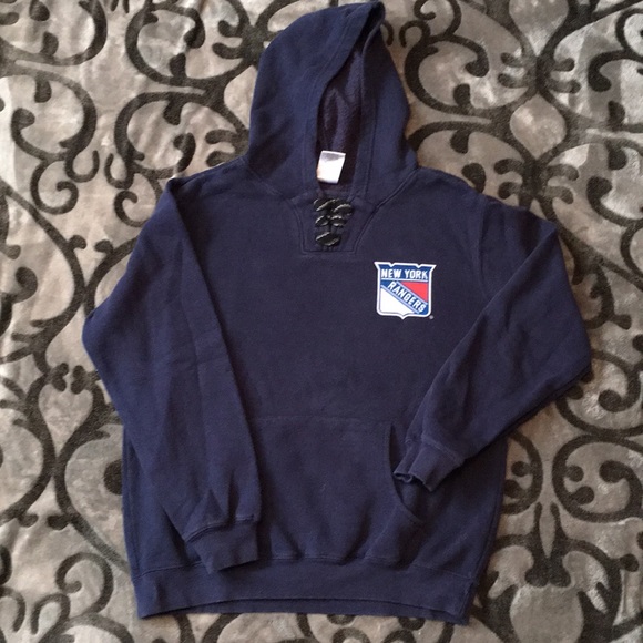 EUC Outer stuff NY Rangers Hooded Sweatshirt 14/16 - Picture 1 of 3